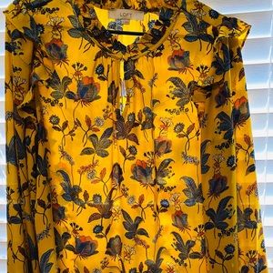 Bouquet Ruffle Trim Blouse